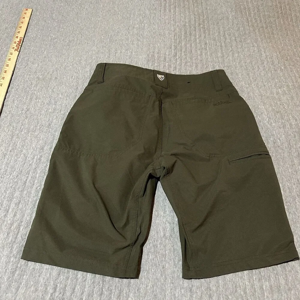 Kuhl Women’s 30 Green Cargo Shorts Zip Pockets Outdoor Casual Hiking Quick Dry - Picture 11 of 13